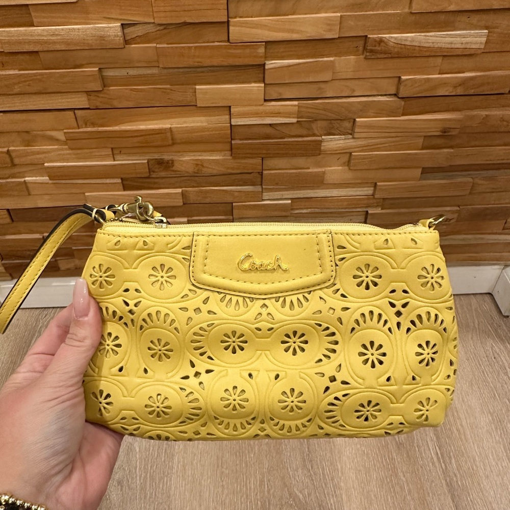 Coach Yellow Floral Cutout Women's Bag